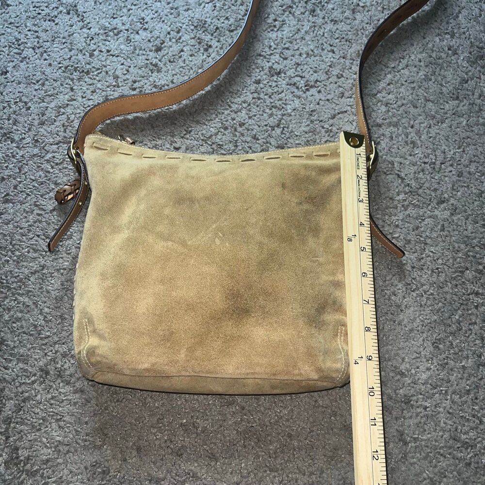 Ladies COACH Beige Tan Suede and Leather Shoulder Bag K3S-9112 VTG - Picture 7 of 7